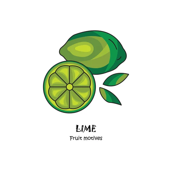Lime Wektor Ikona Białym Tle — Wektor stockowy