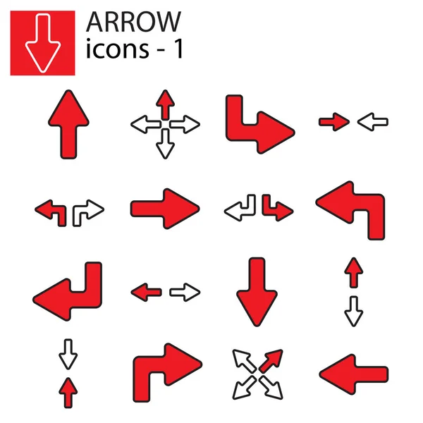 Jeu Icônes Web Flèches Ligne — Image vectorielle