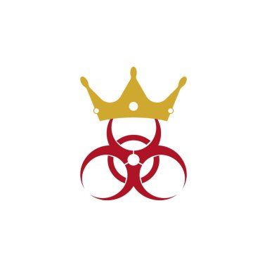 Coronavirus ikon vektörü, imzala. Taç ve virüs imza vektörü.