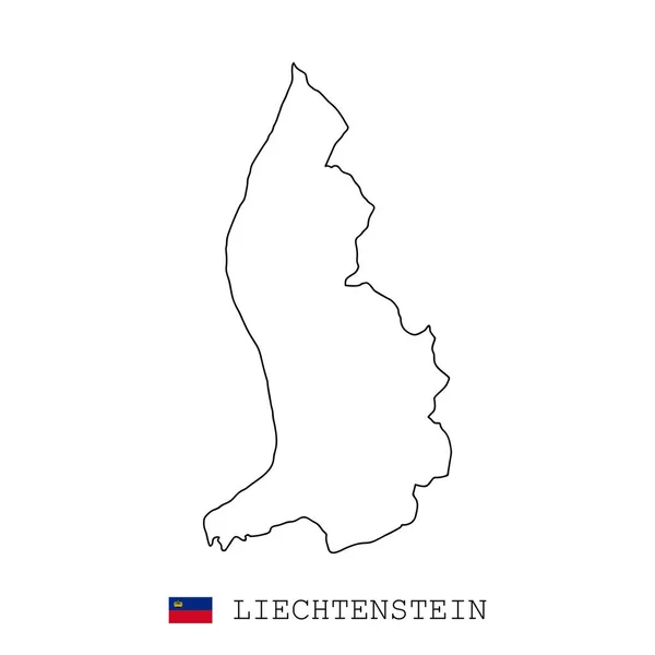 Liechtenstein Térképvonala Lineáris Vektor Liechtenstein Egyszerű Térkép Zászló — Stock Vector