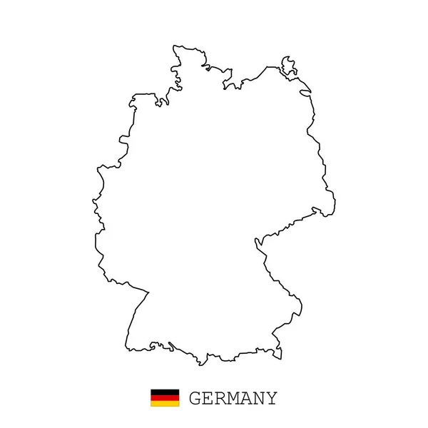 선얇은 독일의 지도와 — 스톡 벡터