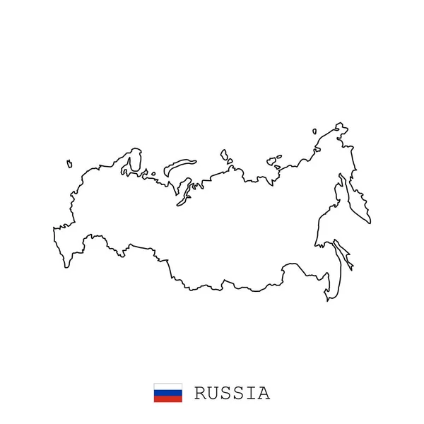 Russia Linea Mappa Della Federazione Russa Vettore Sottile Lineare Russia — Vettoriale Stock