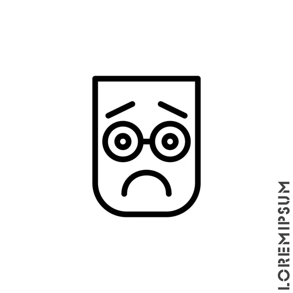 Sad Bad Mood Feel Sorry Regret Emoticon Icon Vector Illustration — Stock Vector