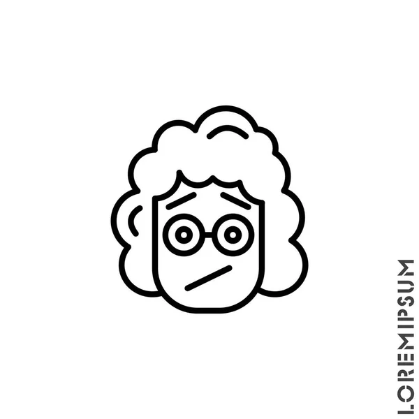 Seductive Smile Emoticon Girl Woman Icon Vector Illustration Outline Style — Stock Vector