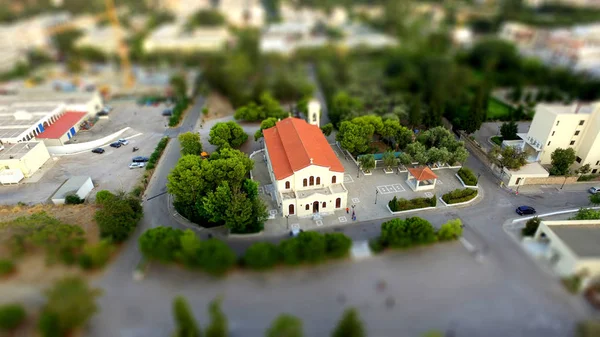 Grecki Kościół prawosławny tilt shift — Zdjęcie stockowe