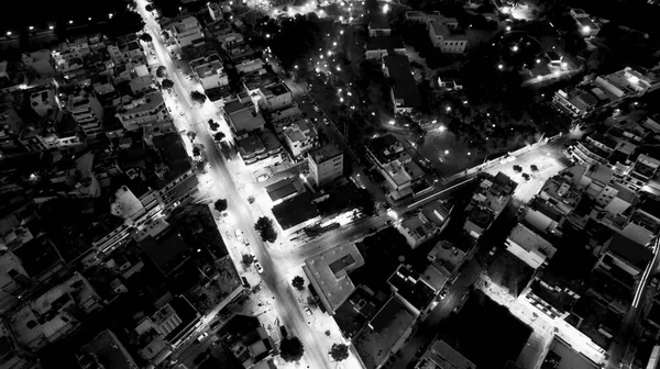 Antena athens preto e branco de cima greece — Fotografia de Stock