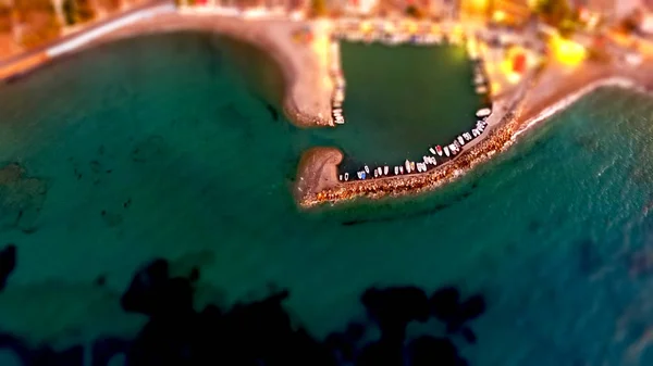 Port of alepochori greece aerial from above — Stock Photo, Image