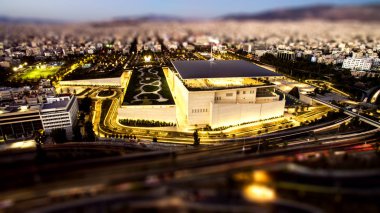 Stavros niarchos Vakfı Atina Yunanistan yukarıda tilt shift