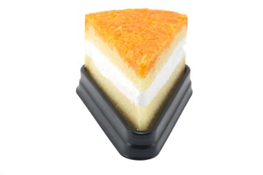 Beyaz arka plan üzerinde izole foy tanga şifon kek