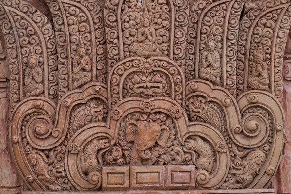 Sculptures carved clay background