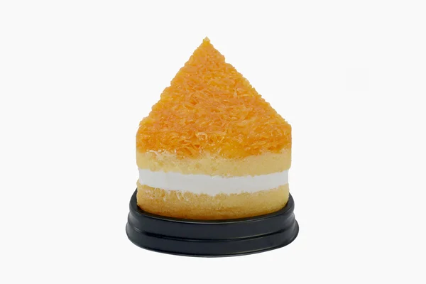 Beyaz arka plan üzerinde izole foy tanga şifon kek — Stok fotoğraf