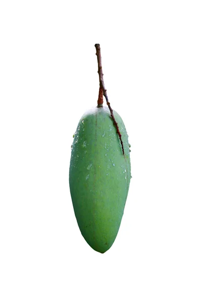 Ağaç yaprak zemin üzerine yeşil mango — Stok fotoğraf