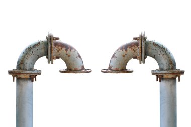 Beyaz arka plan üzerinde izole su demir boru