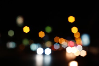 Bokeh renkli soyut ufuk şehir sokak