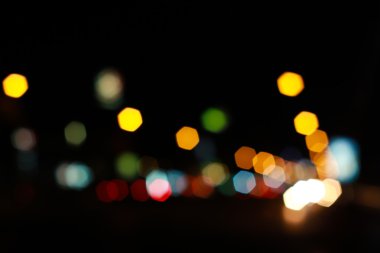 Bokeh renkli soyut ufuk şehir sokak