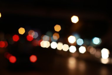 Bokeh renkli soyut ufuk şehir sokak