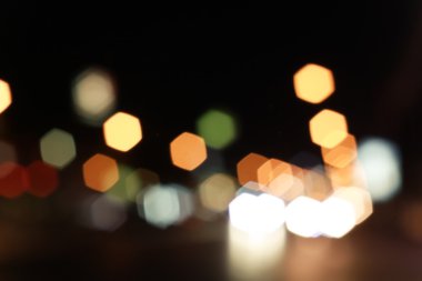 Bokeh renkli soyut ufuk şehir sokak