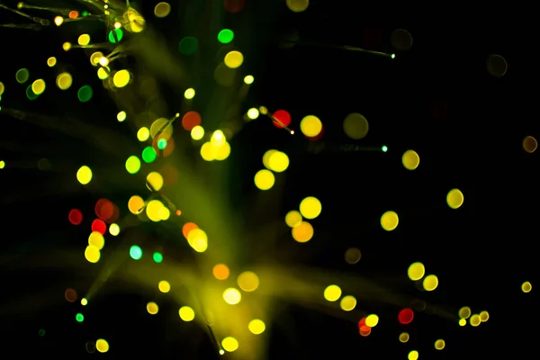 La luz colorida del círculo bokeh celebra por la noche, desenfoca la luz fondo abstracto de yello . —  Fotos de Stock