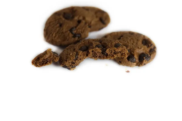 Biscoitos Chocolate Fundo Isolado Biscoitos Chocolate — Fotografia de Stock
