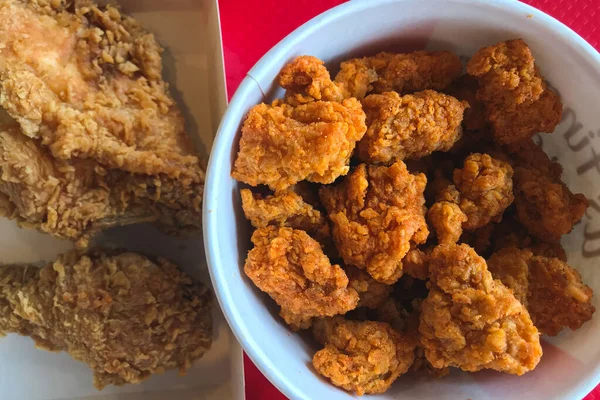 Fried Chicken Pop Nuggets Ready Eat — Stock Photo, Image