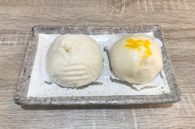 Buharda pişmiş domuz eti yakın plan.