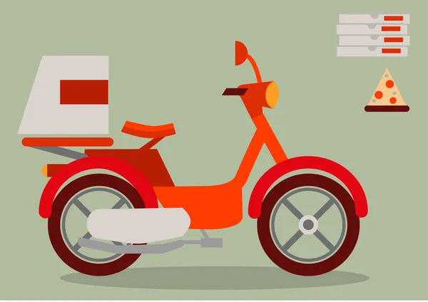 Motocicleta de repartidor de pizza — Stok Vektör