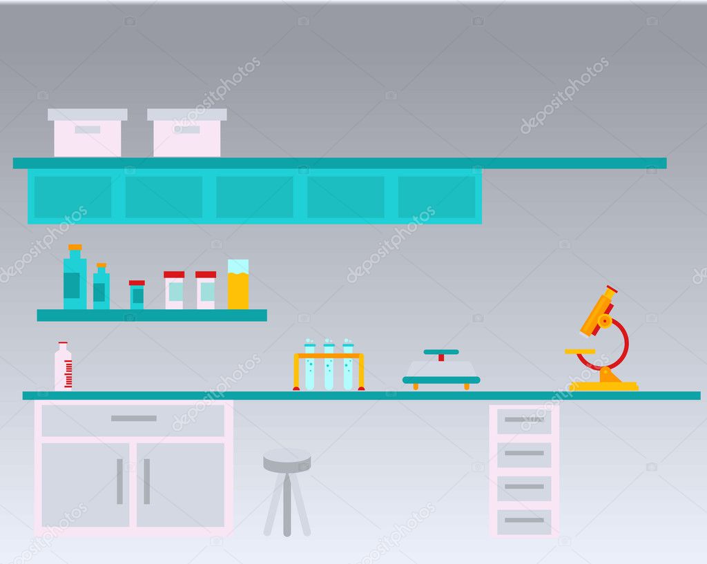 Science and modern technology Vector illustration in a flat style