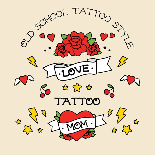Tatuaje de vieja escuela. — Vector de stock