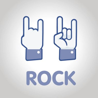 Başparmak yukarıya el simgesi. Rock işareti.