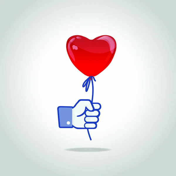 Como / Thumbs Up ícone de símbolo com balão de coração . — Vetor de Stock