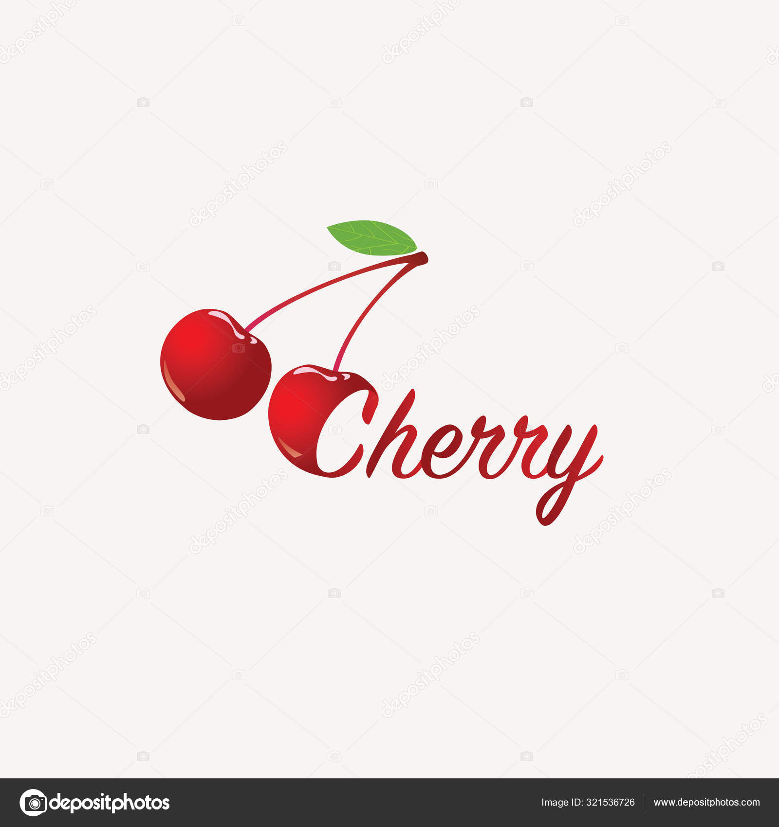 Two cherries logo icon Stock Illustration by ©Juls_s 321536726