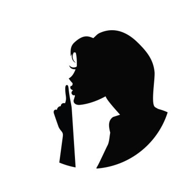 Sessiz ol ikon silueti