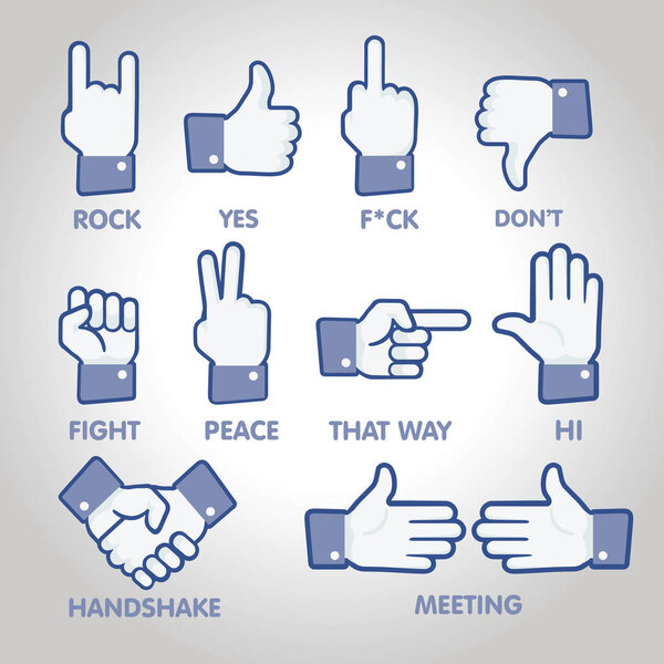 Set of thumb up icons. 