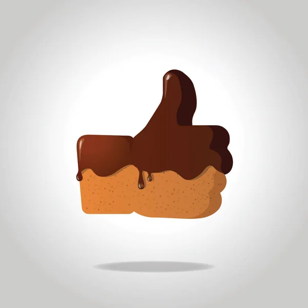 Chocolate coockie pan de jengibre como icono — Vector de stock