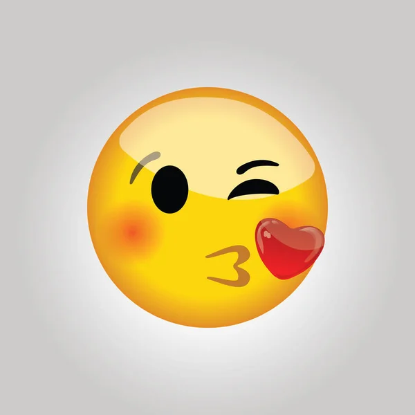 Embrasser Emoji — Image vectorielle