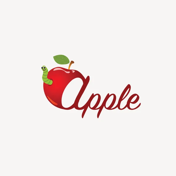 平坦的红色苹果标志 — 图库矢量图片