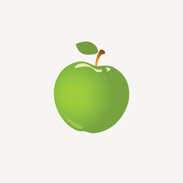 平坦的绿色苹果图标 — 图库矢量图片