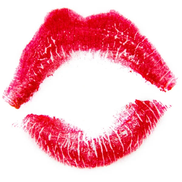 Lipstick kiss on white background — Stock Photo, Image