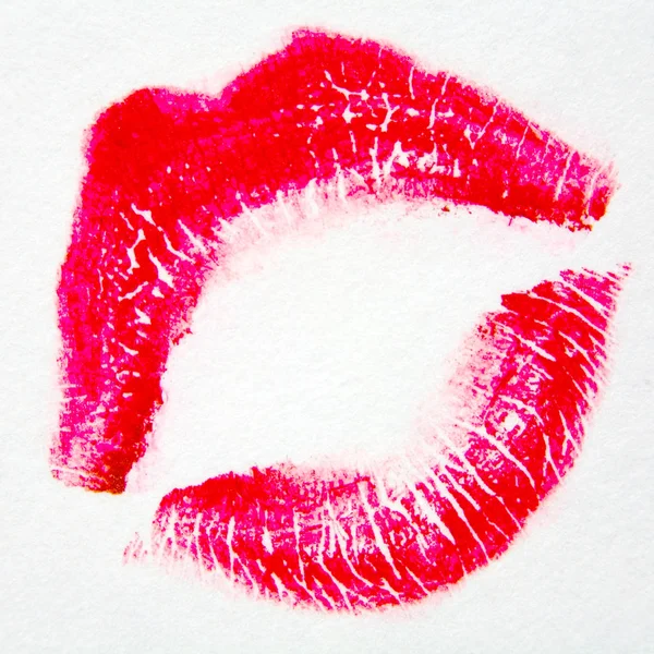 Lipstick kiss on white background — Stock Photo, Image