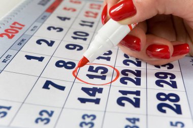 Takvimde işaretlenmiş tarihi 15 Ağustos 2017 olduğunu.