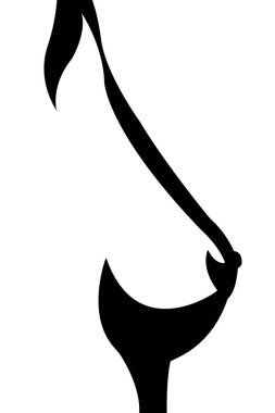 Güzel bir elastik kadın meme silüeti.