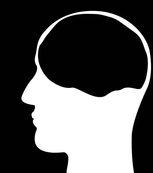 Silhouette of a man's head on a white background. — Stock Photo, Image
