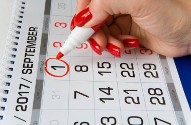 Güzel bir el 1 Eylül tarihi bir ma ile işaretlenmiş.