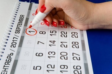 Güzel bir el 1 Eylül tarihi bir ma ile işaretlenmiş.