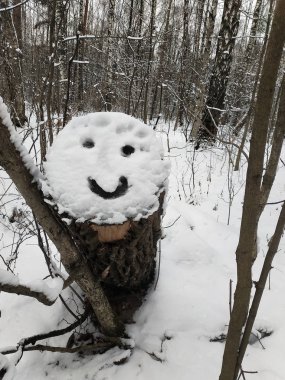 Ormandaki kara gülümseyen bir ifade çizilir..