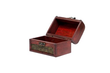 antika mücevher kutusu beyaz arka plan üzerinde