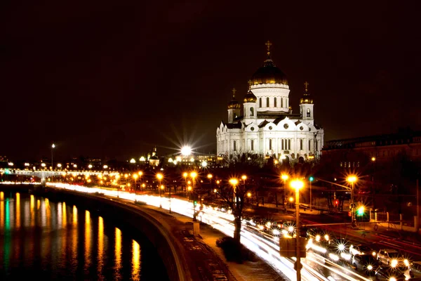 Natten staden Moskva — Stockfoto