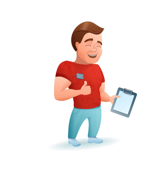 Персонаж персонального тренера по фитнесу или культуриста. Векто
