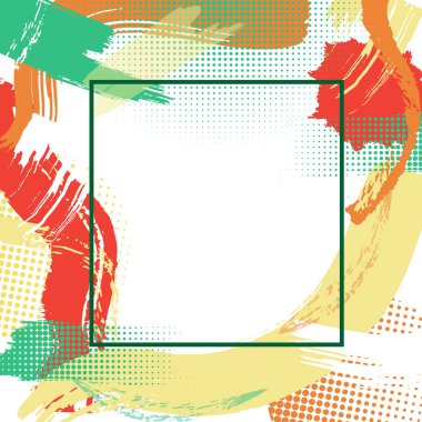 Frame with vector color patterns,modern graphic design elements, clipart