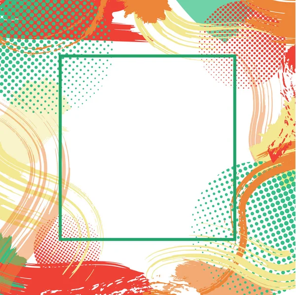 Frame with vector color patterns,modern graphic design elements, — Stock Vector